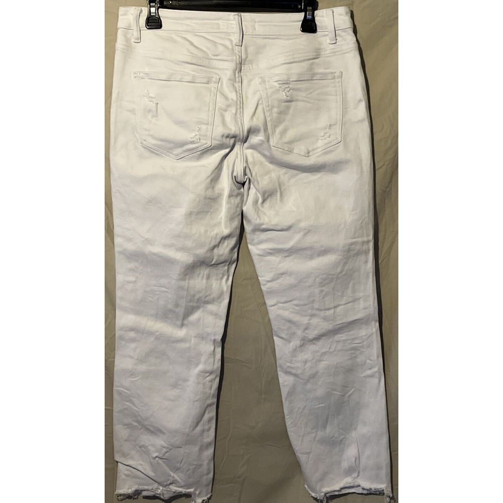 Flying Monkey Jeans Womens 30 White Crop Torn Distressed High Rise - Picture 2 of 2